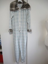 Marks & Spencer Duck Egg Fur Trim All In One,Size 18