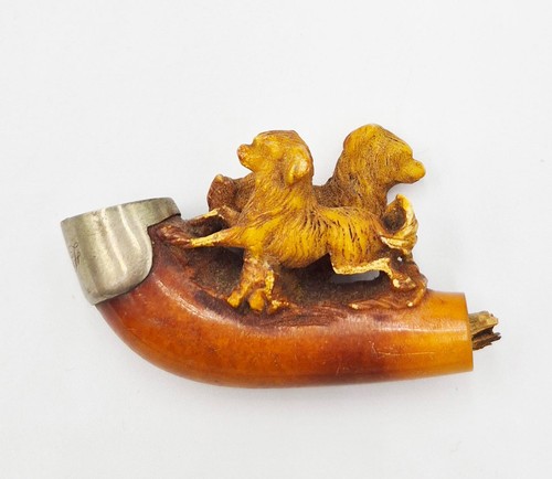 Victorian carved dogs - carved,