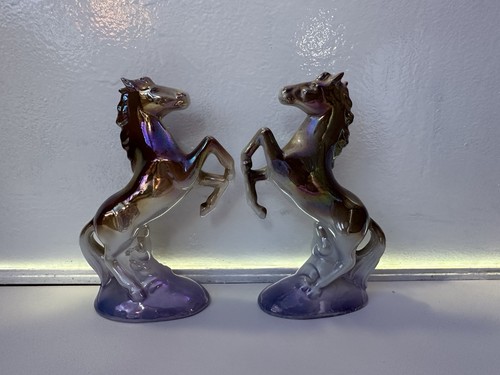Pair iridescent lustre ceramic - pair,