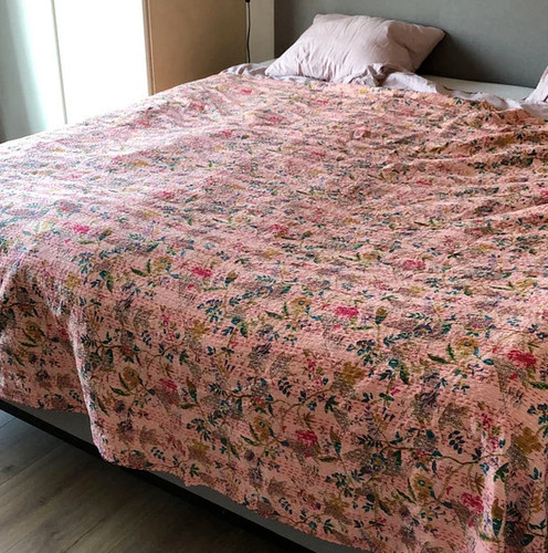 Indian cotton kantha quilt - kantha,