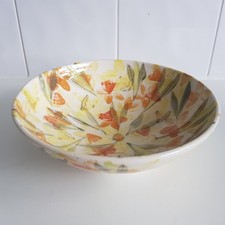 Gwili Pottery Art Studio ceramic bowl glazed floral handcraft 24cm Chris Latter