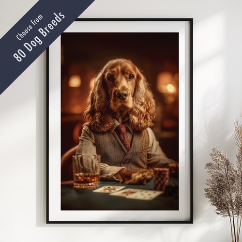Funny dog playing poker - funny,
