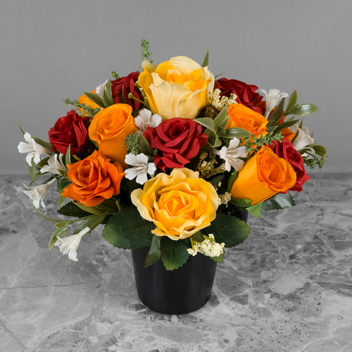 Artificial grave pot flowers - artificial,