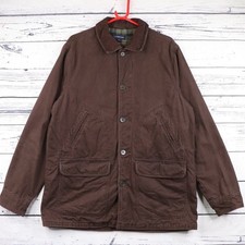 Lands End Jacket Mens M Barn Coat Hunting Chore Canvas Corduroy Collar Flannel
