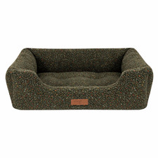 Green sherpa dog bed - dog, soft
