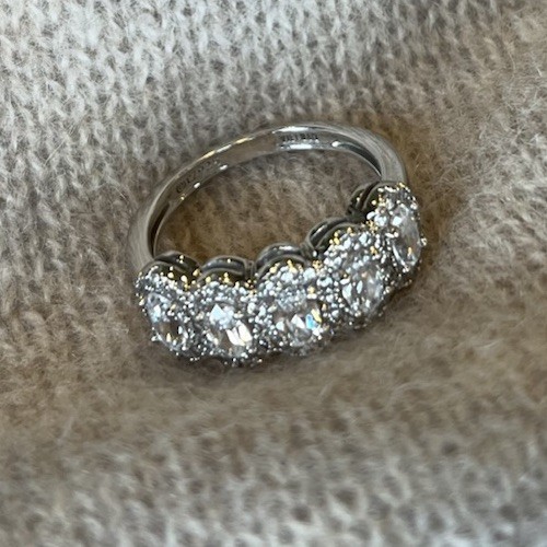 Diamonique platinum clad - diamonique, oval