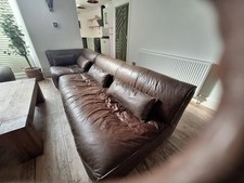 3 Piece Sofa - Chocolate Virgin Leather Hide