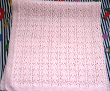 Pram Blanket Knitted PINK