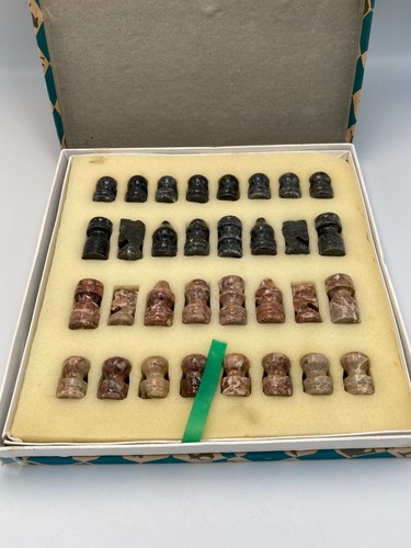 1960s solid marble chess - chess, set