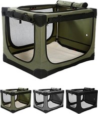 Portable Collapsible Soft Dog Crate Foldable Kennel with Mesh Windows 76x54x54cm