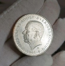 Swedish 1966 Commemorative Silver 5Kr Coin. In a High Collectable Grade. #7