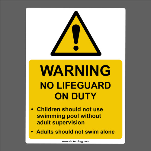 Warning lifeguard duty - no, on