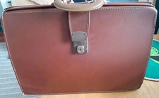 Vintage Hard Briefcase Tan Leather 1960s 17 x 12 x 6 Inches Good Vintage Cond
