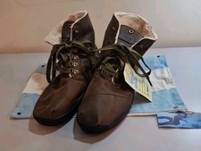 'Toms'  Brown Canvas Lace Up Botas Boots Size Mens 12 - New With Tags In Bag