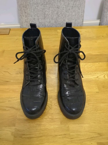 Topshop black croc - croc, lace