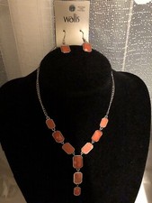 Wallis coral coloured necklace - wallis,