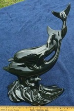 Vintage Glossy Black Dolphin