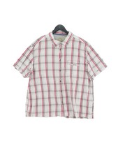 Mantaray Men's Shirt XXXL White Checkered 100% Cotton Basic