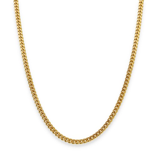 9ct yellow gold - curb, chain
