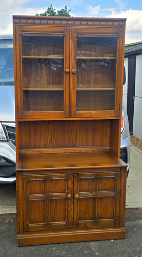 Ercol brown wood glass - ercol, &