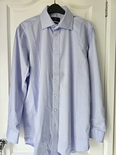 Paul Costelloe Mens  Longsleeve Blue Shirt 17.5 Collar  100%cotton Formal Smart