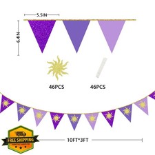 30Ft Purple Sun Pennant Banner