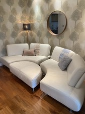 ⸻Luxury Italian Leather Curved Sofa – Modern Designer Piece (£6,500 New)