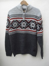 NEXT size Medium BNWOT men's neck zip jumper nordic scandi knit grey mix