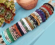 Handmade Natural Gemstone Round Beads Stretch Bracelet 4mm 6mm 8mm