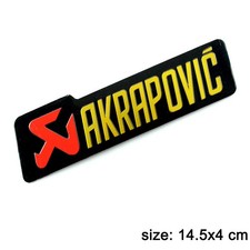 1x Large AKRAPOVIC Aluminium Motorbike Exhaust Sticker, 14.5x4cm. Free Delivery