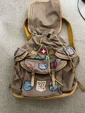 Vintage Hiking Rucksack With Badges