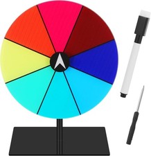 Portable Prize Wheel, 8 Slots Color Spin Fortune Wheel, Spinner Top Roulette Wh