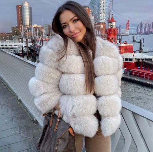 Fox fur coat size used - coat,