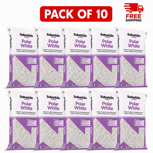 Polar white marble chippings - white,
