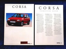 Opel Corsa brochure 3.1992 also with GSI plus the supplement technical data