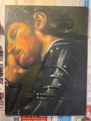 Original oil painting knight - original,