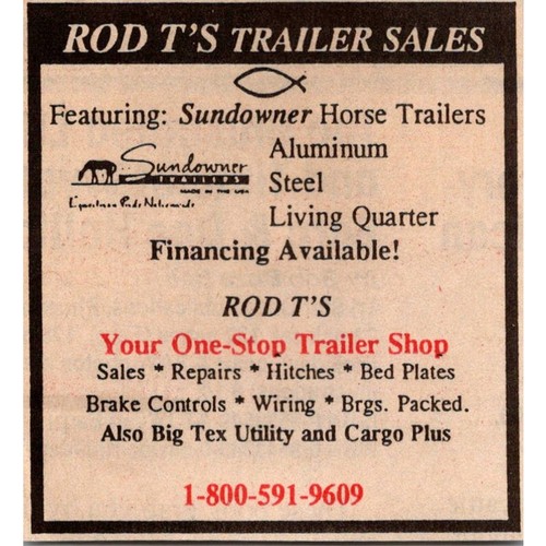 Rod trailer sales - rod, t's