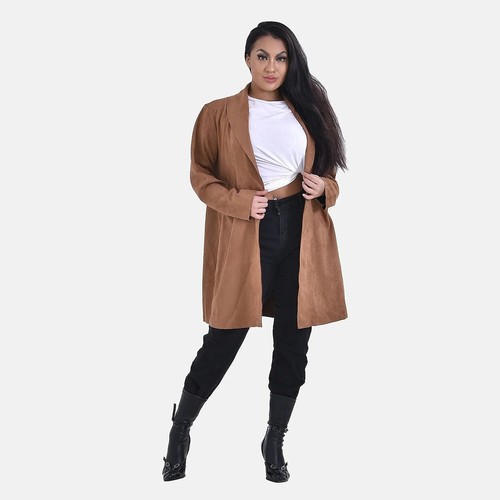 Tamsy suedette knitted duster - knitted,
