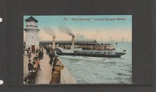 Postcard-Vintage-c1910-"Royal Sovereign"-Paddle Steamer entering Ramsgate Harbou
