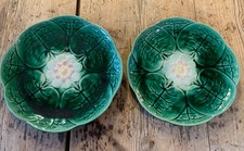 2 Majolica Pottery Water Lily