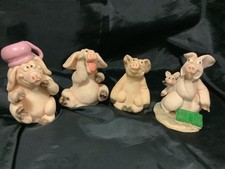 Collectable, 4 piggin ornaments, with feelings theme