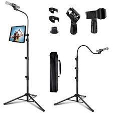 Microphone Stand Portable Boom Mic Stand with Phone Holder