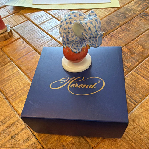 Herend blue fishnet porcelain - blue,