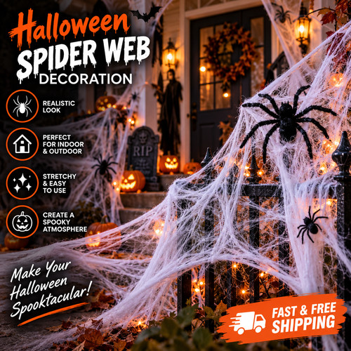 Halloween stretchy cobweb - halloween,