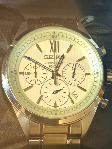 Seiko chronograph 100m white - seiko,