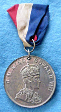 Rare Antique Abdicated H.M. King Edward VIII Coronation Medal 1937 & Ribbon #3