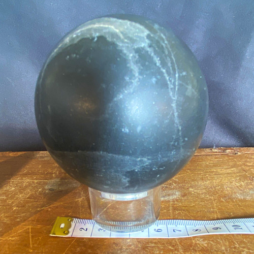Polished black stone mineral - polished,