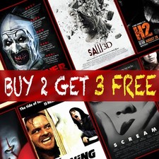 Scary Horror Movie Posters, A4, A3 270gsm, Prints Poster Art, film