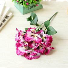 10 Heads Artificial Flower Silk Pansy Flowers Bouquet Wedding Home Outdoor Decor