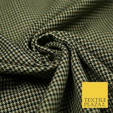 Beige Mini Dogtooth Houndstooth Polyester Viscose Fabric 58" Craft Dress 5737
